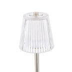 Laura Ashley Callaghan Rechargeable Table Lamp Polished Nickel and Ribbed Glass LED LA3756661-Q