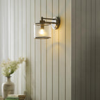 Ridgeton Single Wall Light In Antique Brass With Ribbed Glass 120144