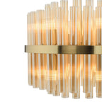 Imani 12 Light Pendant Natural Brass and Champagne Ribbed Glass IMA1235