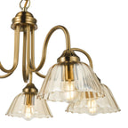 Erika 5 Light Pendant Antique Bronze and Amber Glass ERI0563