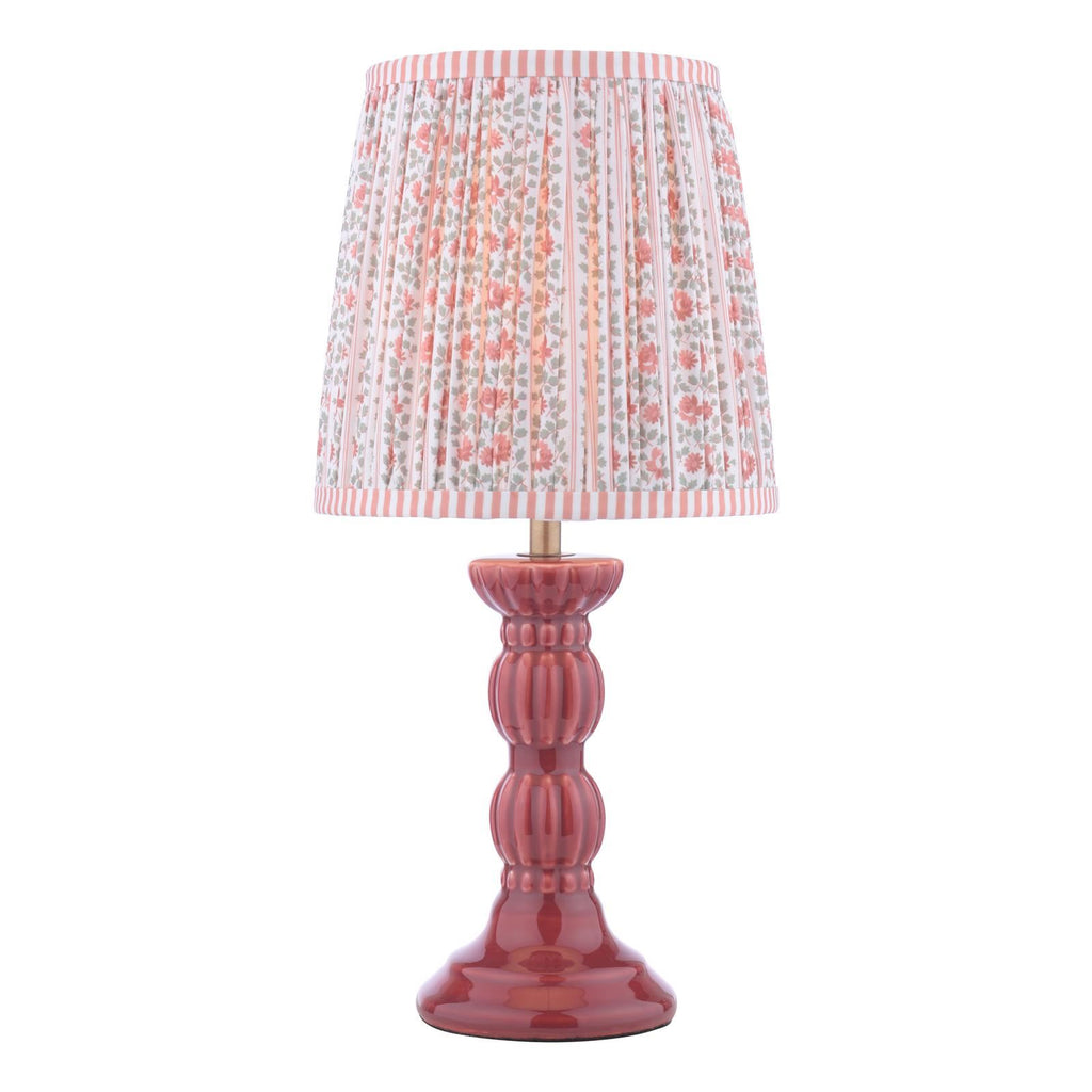 Laura Ashley Kelbrook Table Lamp Red Ceramic and Matt Antique Brass With Shade LA3756671-Q