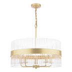 Laura Ashley Alexa 5 Light Pendant Glass and Matt Antique Brass LA3756655-Q