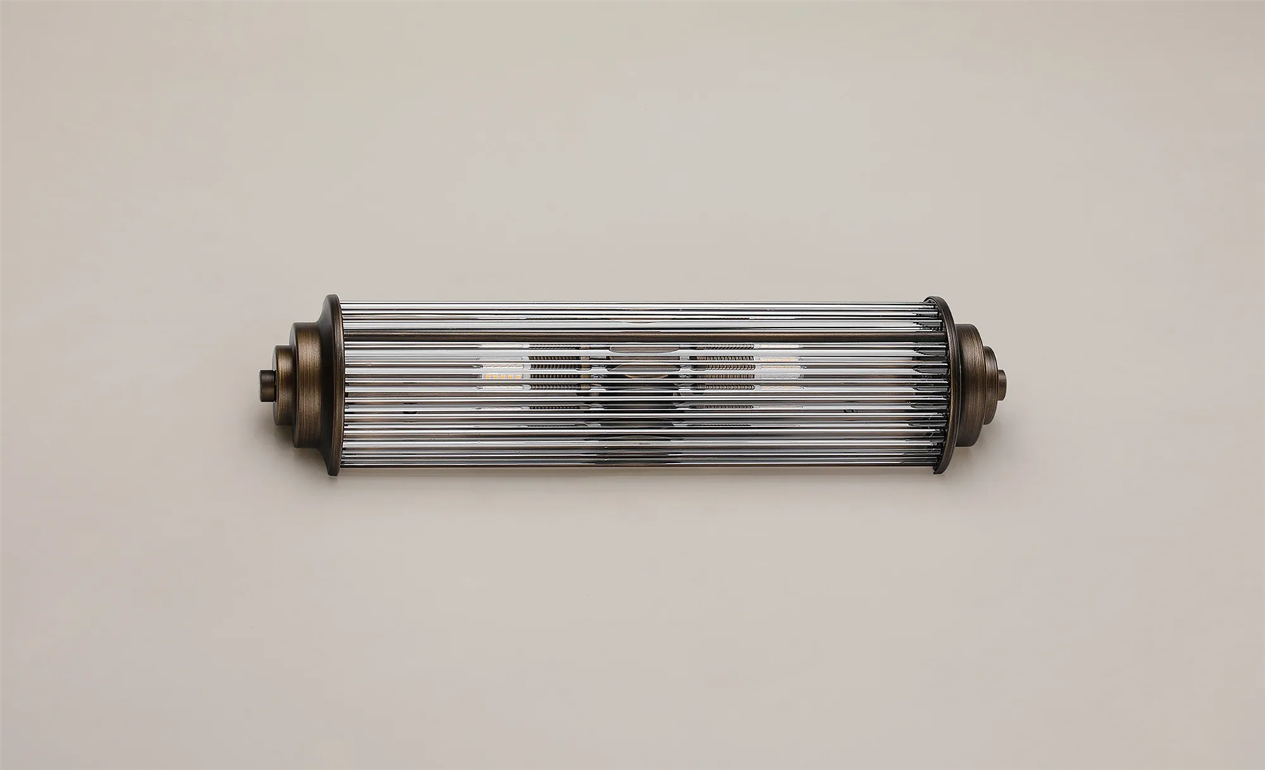 Pillar 2 Light Bathroom Wall Light In Bronze And Clear Glass Rods IP44 G9
