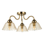 Erika 3 Light Semi-Flush Antique Bronze and Amber Glass ERI5363