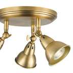 Nathaniel 3 Light Plate Spotlight Aged Brass NAT7642