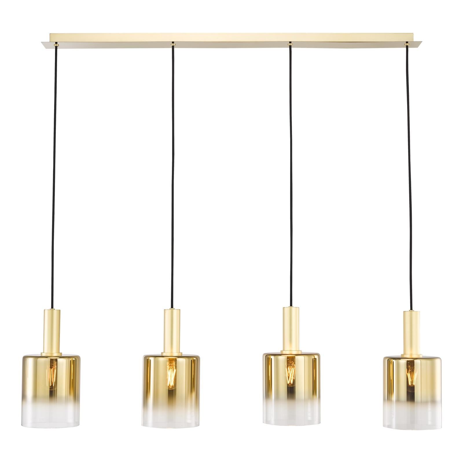 Savannah 4 Light Bar Pendant Satin Gold and Gold Ombre Glass SAV0435