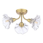 Laura Ashley Kerswell 3 Light Semi-Flush Matt Antique Brass and Glass LA3756658-Q