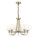 Laura Ashley Southwell 5 Light Armed Pendant Antique Brass and Opal Glass LA3756672-Q
