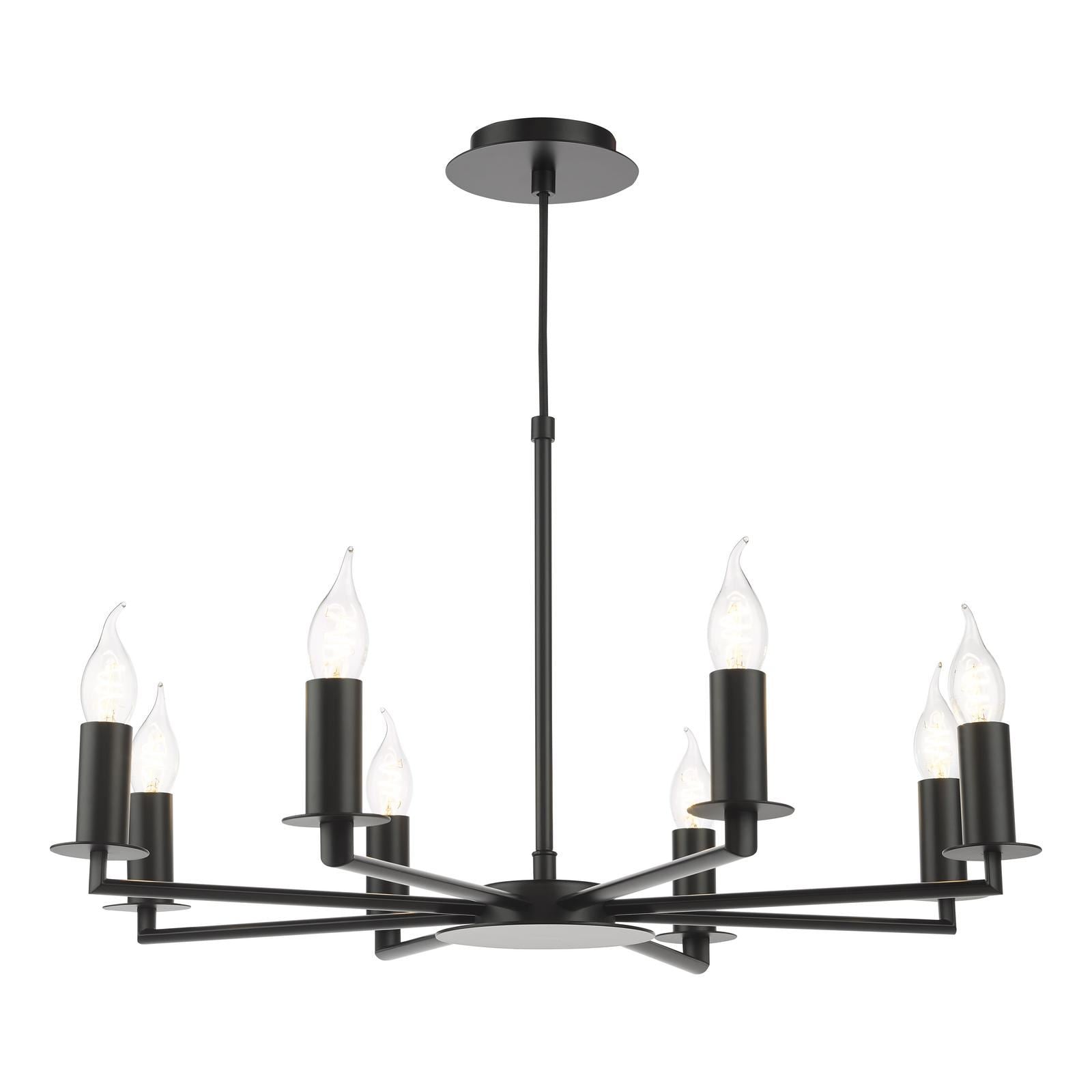 Tyler 8 Light Armed Pendant Matt Black Fitting Only TYL0822