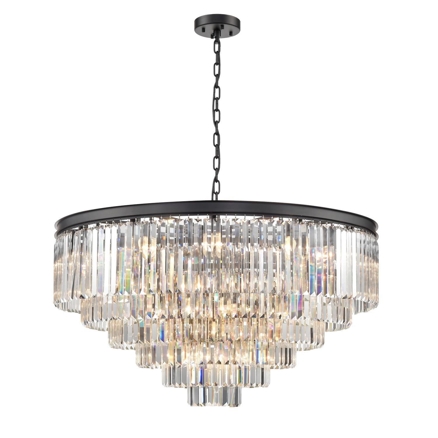 Franklite Perdita 30 Light Ceiling Pendant Light In Matt Black Finish FL2413-30