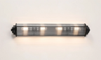 Pillar 4 Light Bathroom Wall Light In Satin Black And Clear Glass Rods IP44 G9