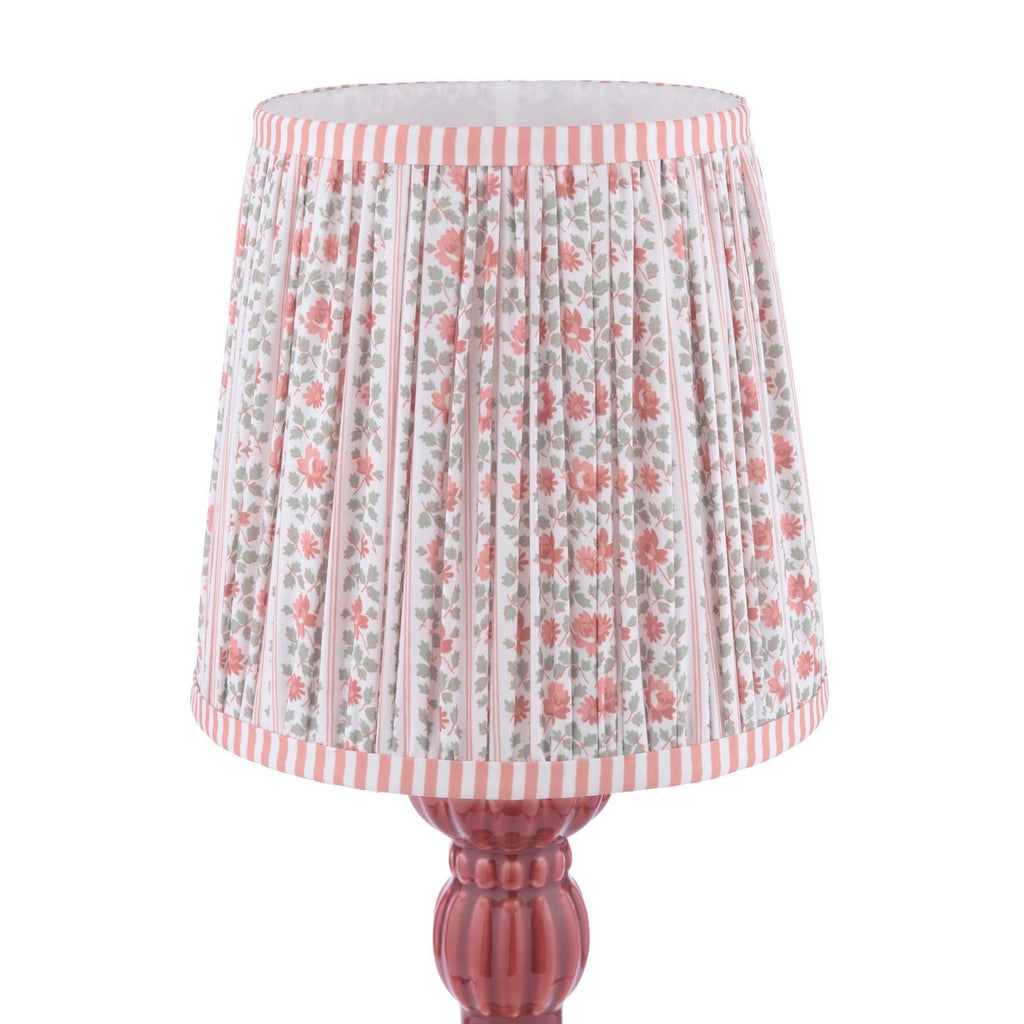 Laura Ashley Kelbrook Table Lamp Red Ceramic and Matt Antique Brass With Shade LA3756671-Q