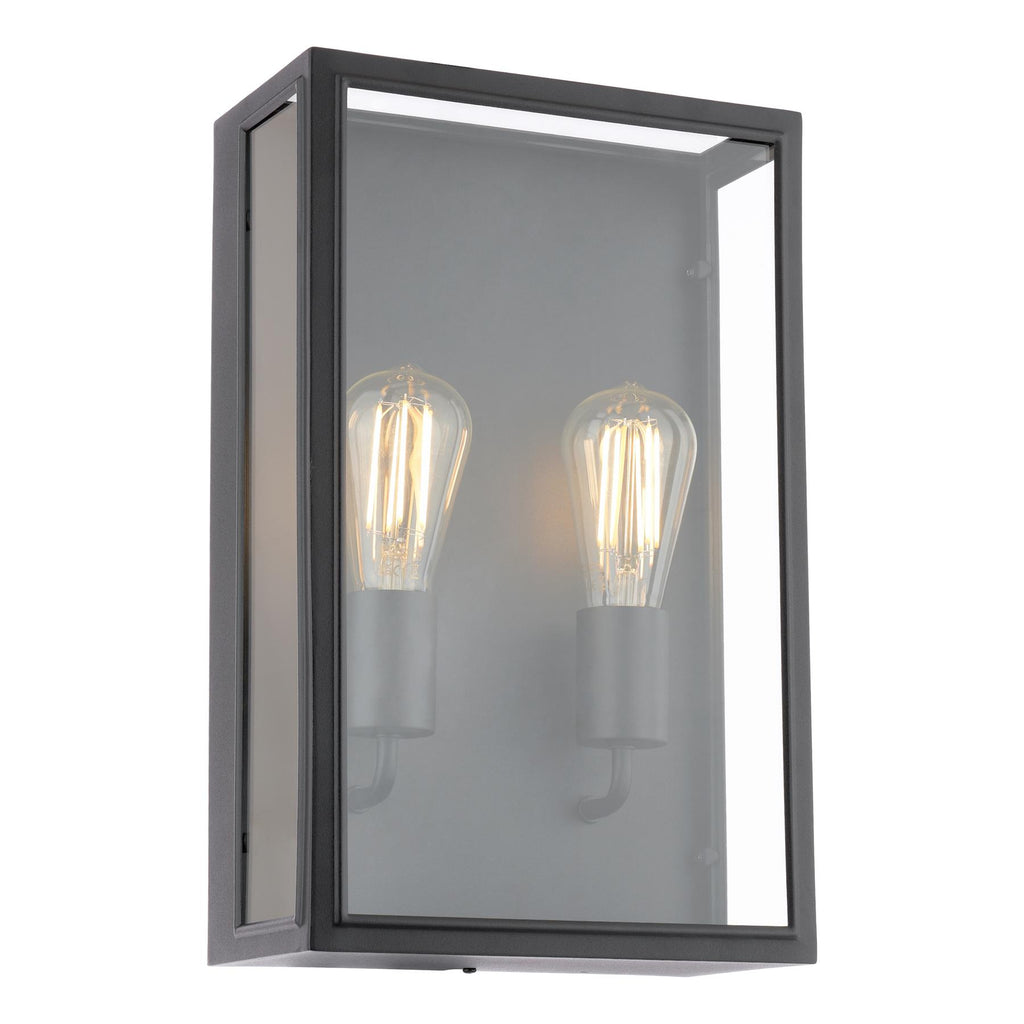 Dar Wisebuys Mazin 2 Light Outdoor Wall Light In Black IP44 MAZ5022