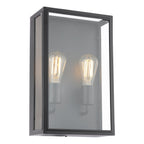 Dar Wisebuys Mazin 2 Light Outdoor Wall Light In Black IP44 MAZ5022
