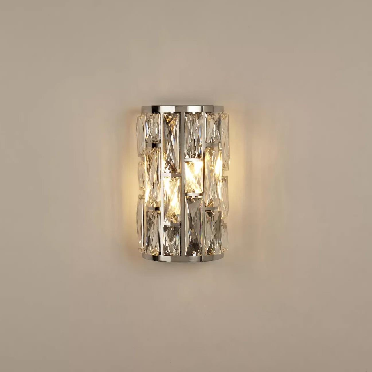 Bijou 2 Light Wall Light In Chrome Finish With Crystal Glass 6582-2CC