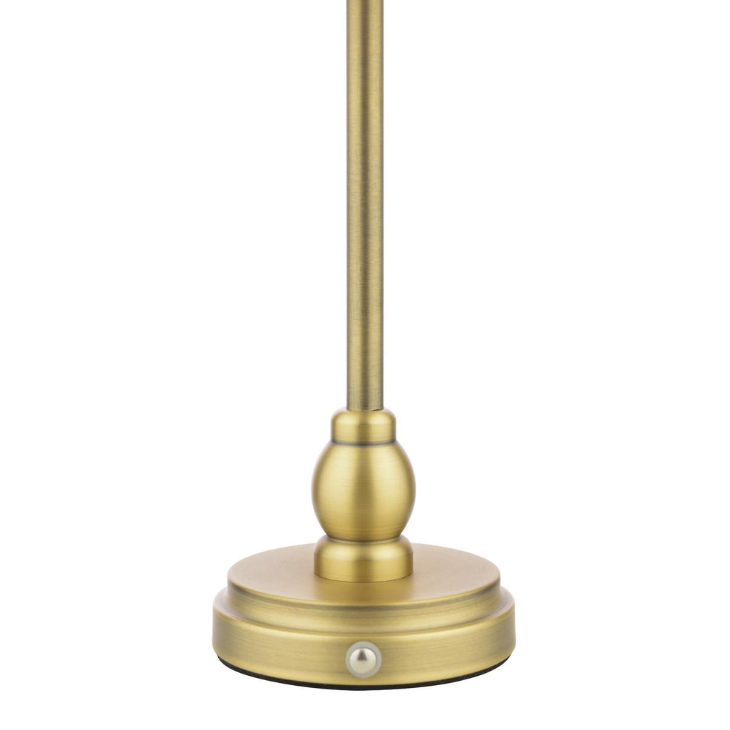 Laura Ashley Erin Rechargeable Table Lamp Matt Antique Brass With Shade LED LA3756704-Q