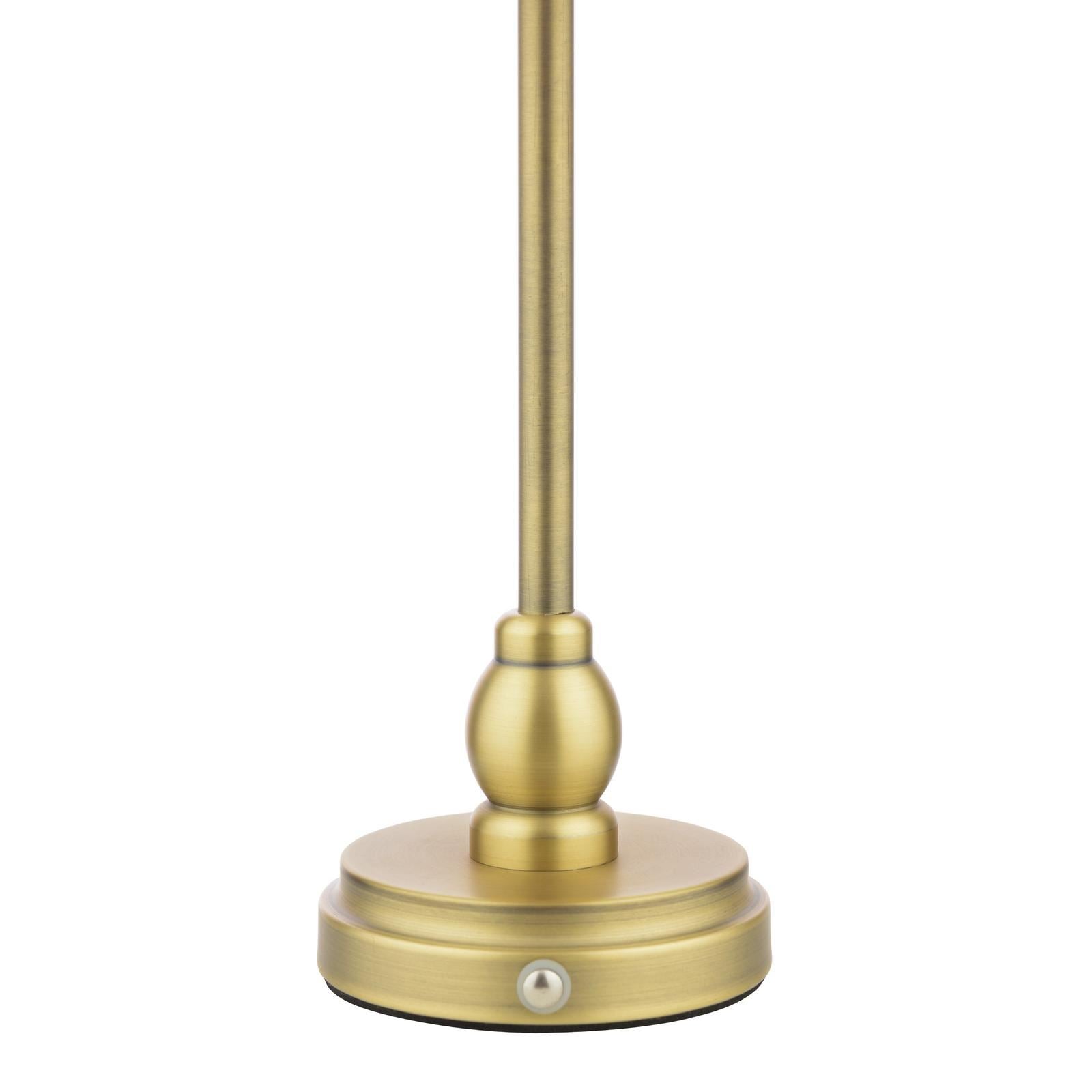 Laura Ashley Erin Rechargeable Table Lamp Matt Antique Brass With Shade LED LA3756704-Q