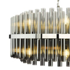 Imani 16 Light Pendant Polished Chrome and Smoked Ribbed Glass IMA1650