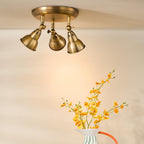 Nathaniel 3 Light Plate Spotlight Aged Brass NAT7642