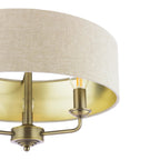Laura Ashley Sorrento 3 Light Semi-Flush Matt Antique Brass With Natural Shade LA3756750-Q