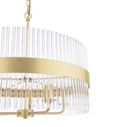 Laura Ashley Alexa 5 Light Pendant Glass and Matt Antique Brass LA3756655-Q