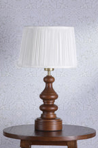 Laura Ashley Millbrook Table Lamp Dark Wood and Industrial Brass Base Only LA3756660-Q