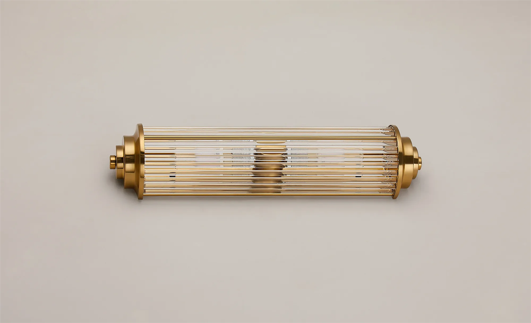 Pillar 2 Light Bathroom Wall Light In Gold And Clear Glass Rods IP44 G9