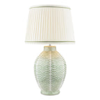 Laura Ashley Stannard Table Lamp Green Ceramic and Polished Chrome With Shade LA3756701-Q