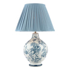 Laura Ashley Maltby Table Lamp Blue Ceramic and Antique Brass With Shade LA3756738-Q