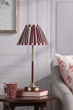 Laura Ashley Denwick Table Lamp Matt Antique Brass and Satin Red With Shade LA3756675-Q