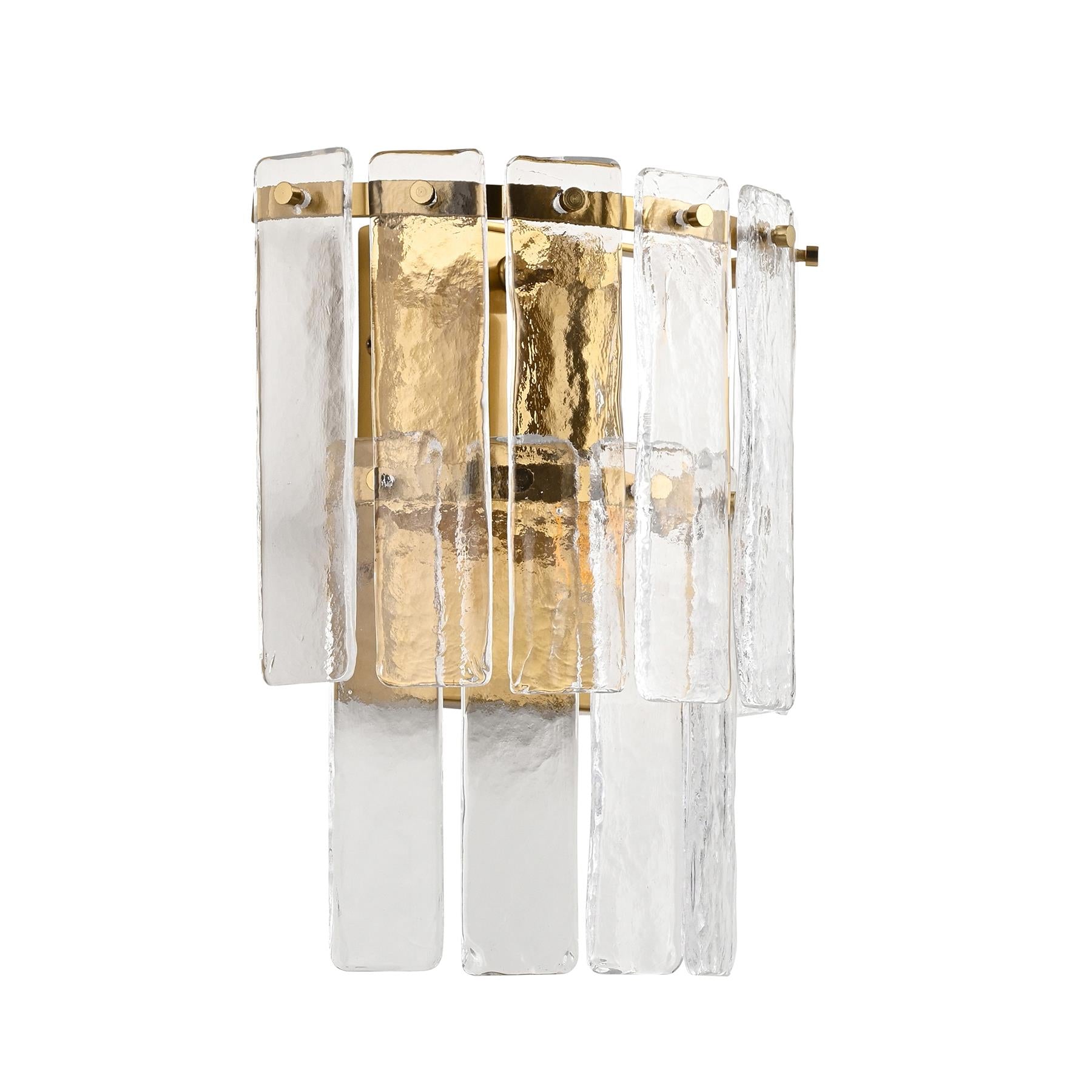 Karine Wall Light In Brushed Aged Brass With Textured Glass 118470