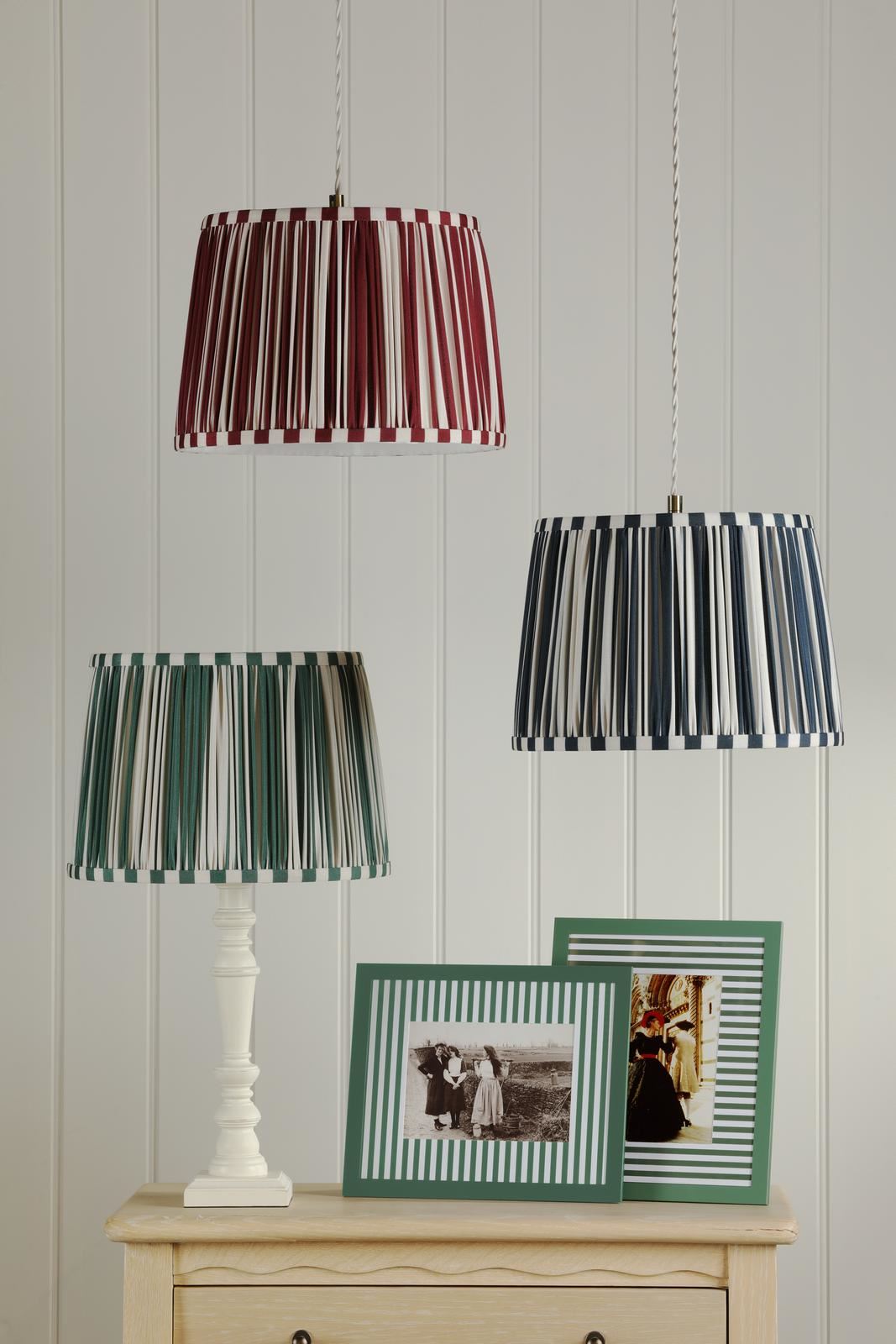 Laura Ashley Denwick Green Cotton Tapered Drum Shade 30cm/12 inch LA3753735-Q