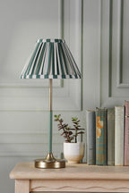 Laura Ashley Denwick Table Lamp Matt Antique Brass and Satin Green With Shade LA3756677-Q