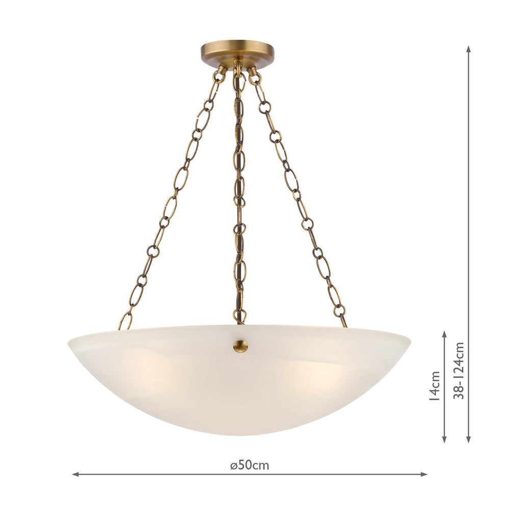 Keita 3 Light Ceiling Pendnat Light In Bronze with Glass KEI0363