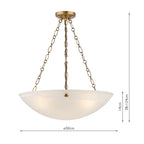 Keita 3 Light Ceiling Pendnat Light In Bronze with Glass KEI0363