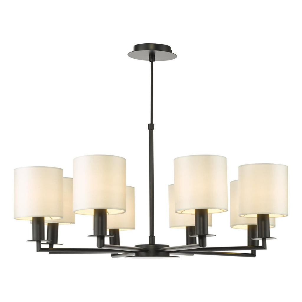 Tyler 8 Light Armed Pendant Matt Black With Shade TYL0822-LYR2615