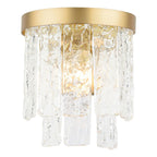 Laura Ashley Durnsford Wall Light Matt Antique Brass and Textured Glass LA3756715-Q
