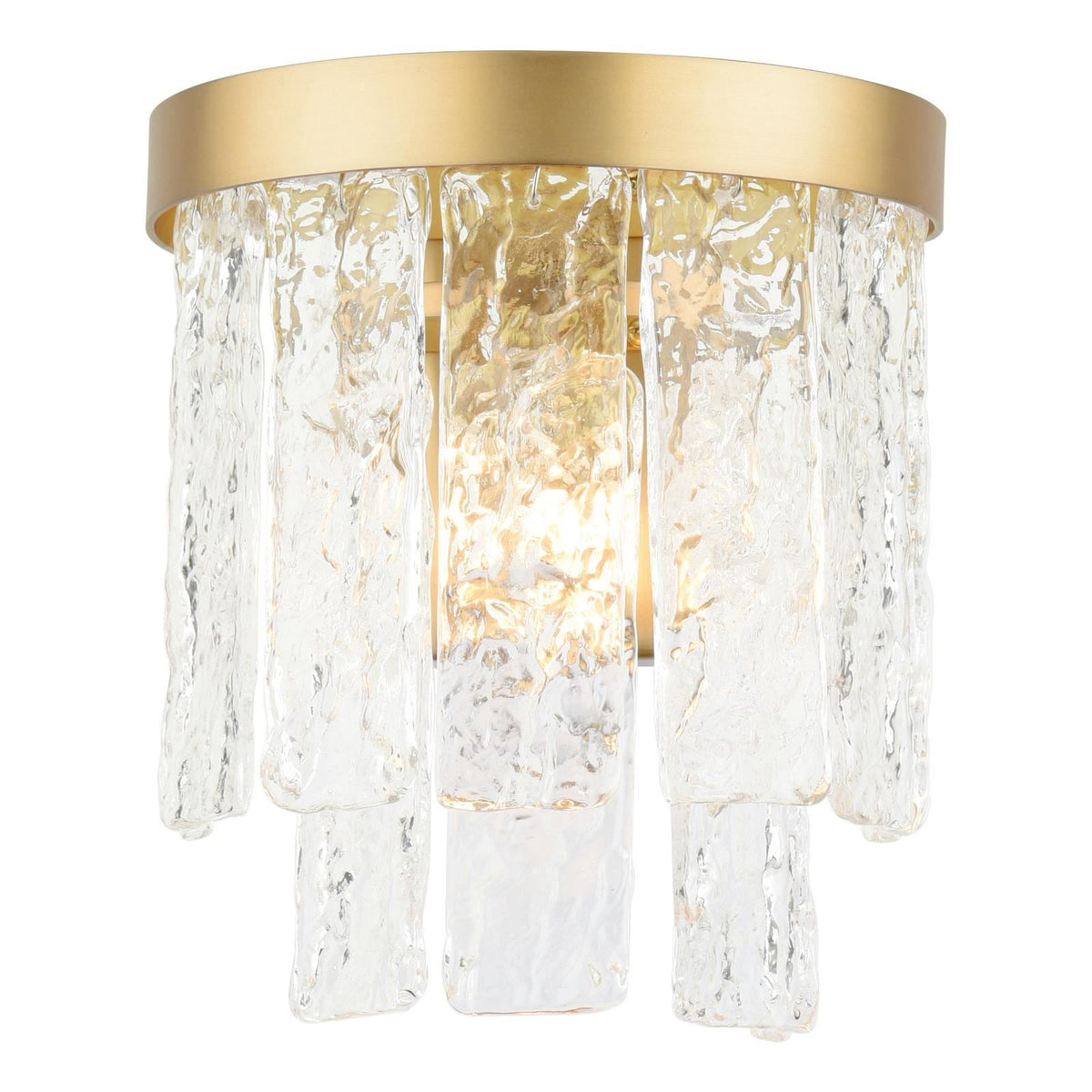 Laura Ashley Durnsford Wall Light Matt Antique Brass and Textured Glass LA3756715-Q