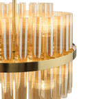Imani 12 Light Pendant Natural Brass and Champagne Ribbed Glass IMA1235