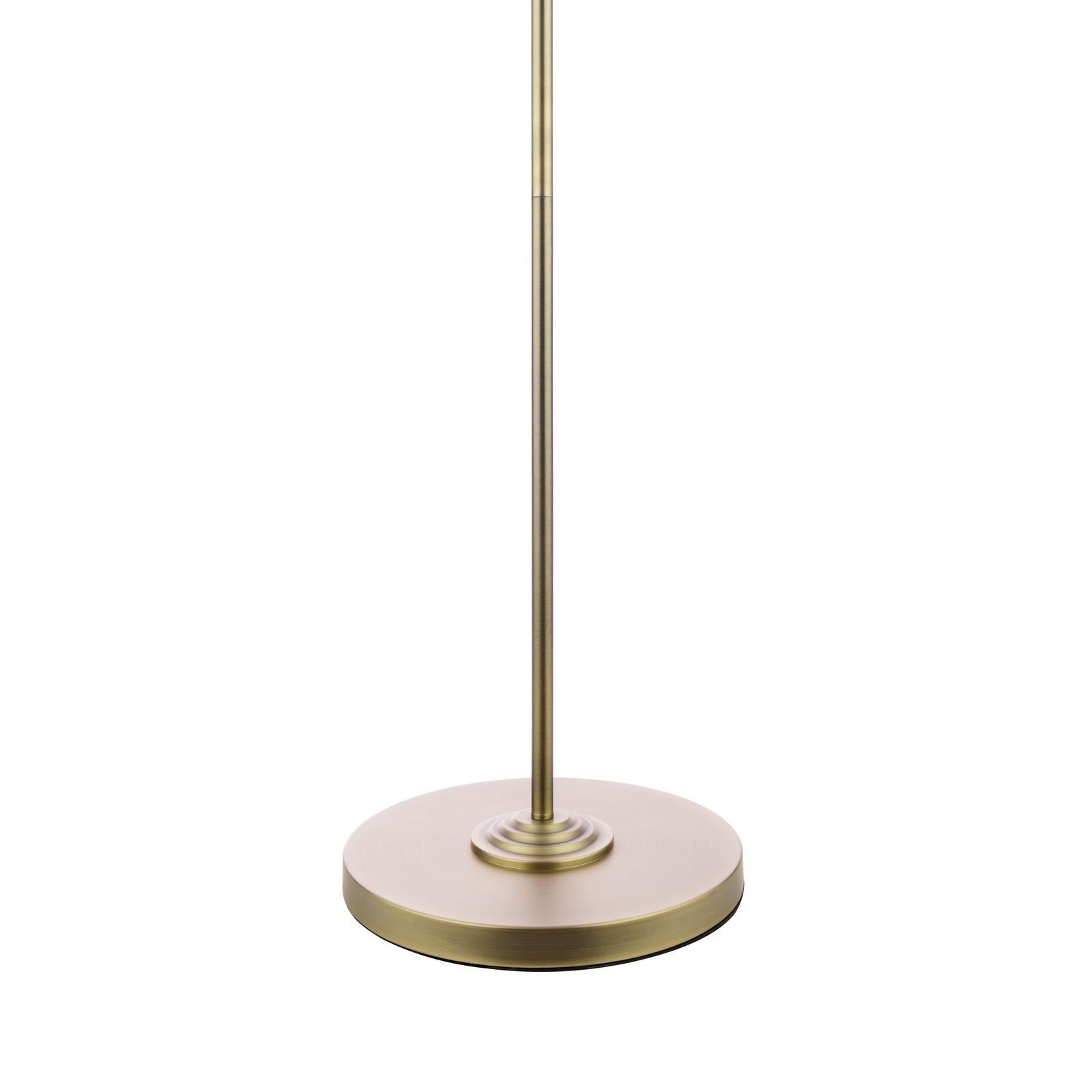 Laura Ashley Sorrento 3 Light Floor Lamp Matt Antique Brass With Natural Shade LA3756755-Q
