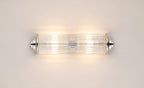 Pillar 2 Light Bathroom Wall Light In Polished Nickel And Clear Glass Rods IP44 G9