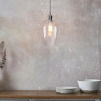 Camden Small Ceiling pendnat Light In Bright Nickel Finish 100657
