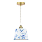 Laura Ashley China Rose Pendant Matt Blue and Matt Antique Brass LA3756728-Q