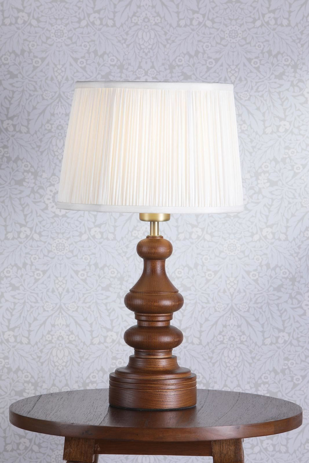 Laura Ashley Millbrook Table Lamp Dark Wood and Industrial Brass Base Only LA3756660-Q