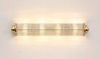 Pillar 4 Light Bathroom Wall Light In Gold And Clear Glass Rods IP44 G9