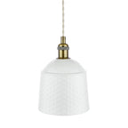 Laura Ashley Porcelain Pendant Cream and Antique Brass LA3756729-Q