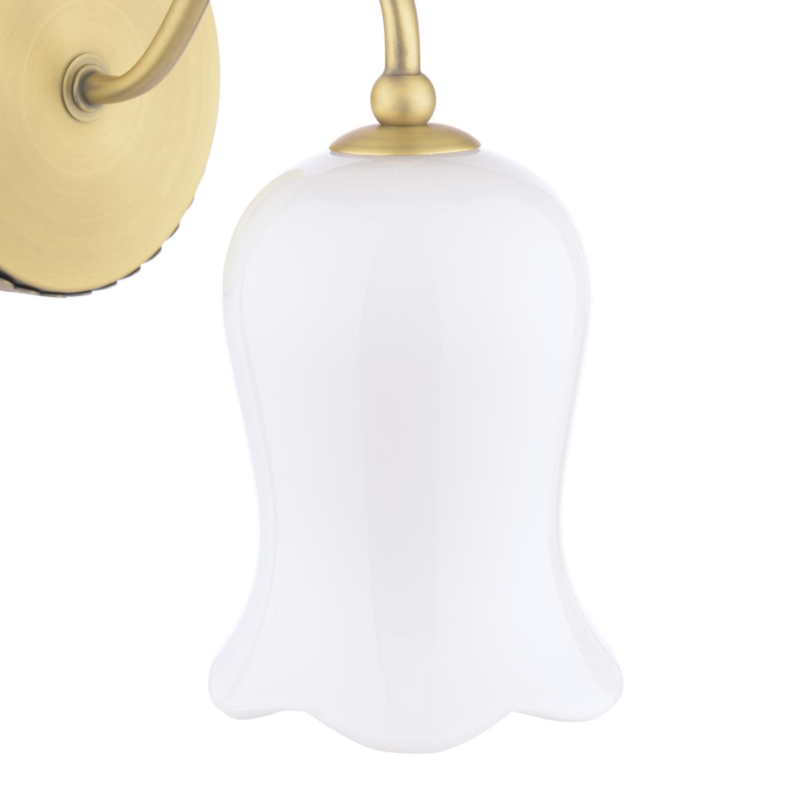 Laura Ashley Lidsell Wall Light Matt Antique Brass and Opal Glass LA3756647-Q