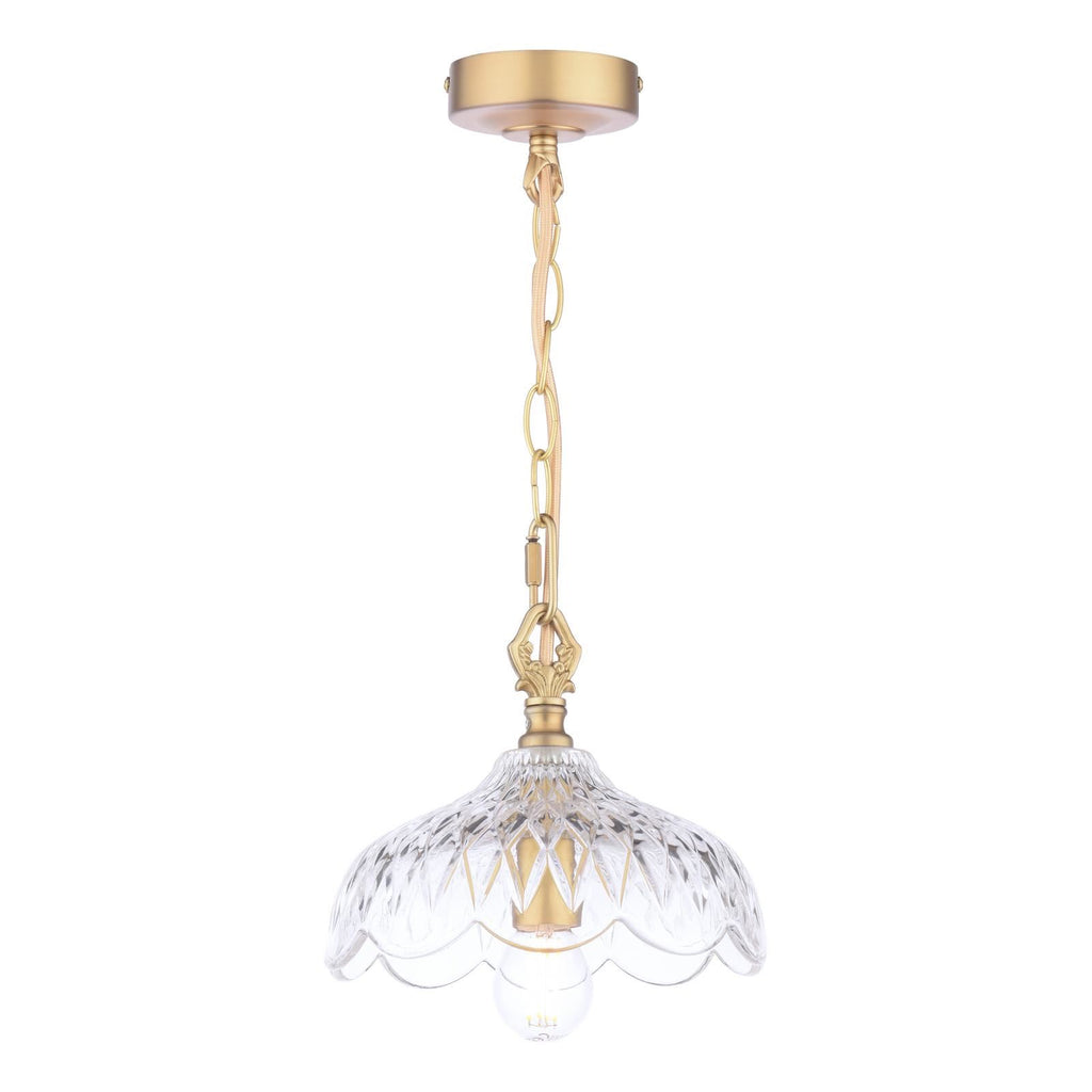 Laura Ashley Eversden Pendant Antique Brass and Crystal LA3756652-Q