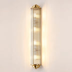 Pillar 4 Light Bathroom Wall Light In Gold And Clear Glass Rods IP44 G9