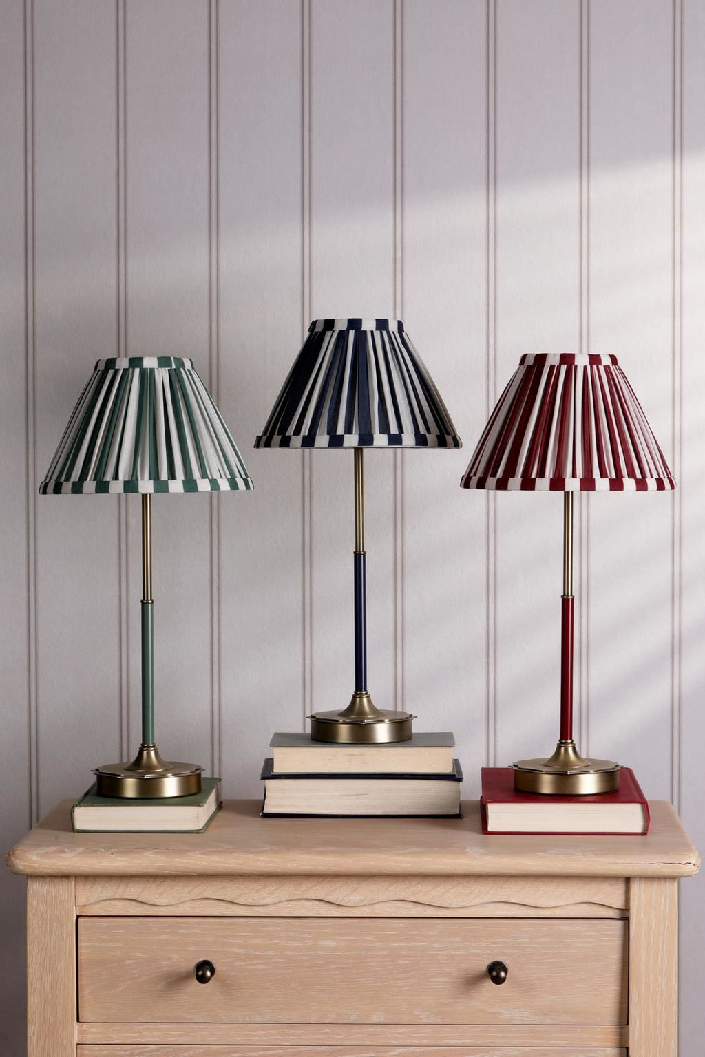 Laura Ashley Denwick Table Lamp Matt Antique Brass and Satin Red With Shade LA3756675-Q